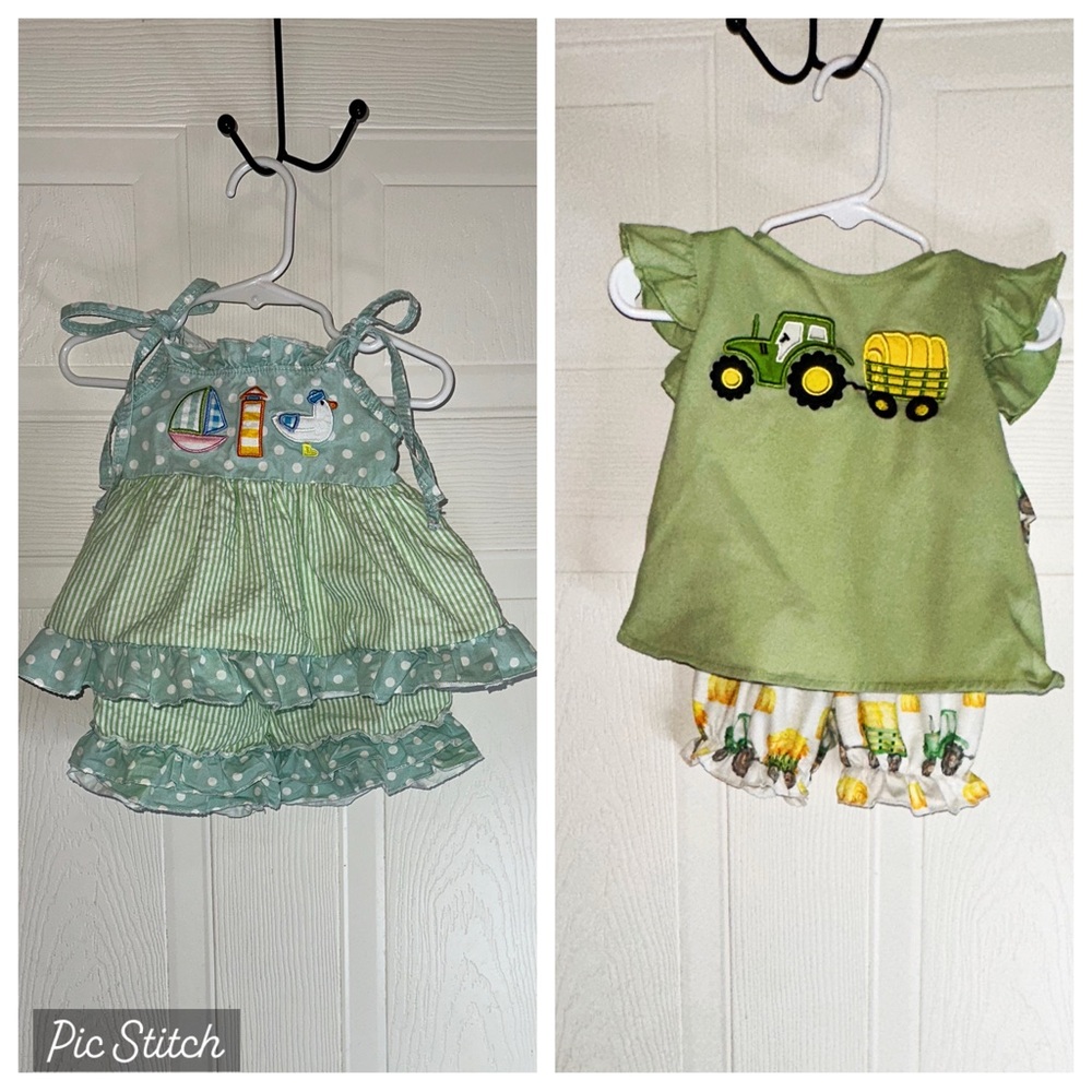 Green and Yellow Matching Sets with Playful Themes